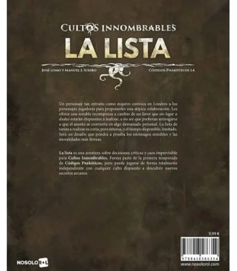 Cultos Innombrables: La Lista (Códigos Pnakóticos 1.4)