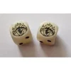 Dado El Ojo sin Párpado (Pareja) - Blanco Mármol , Puntos Negros (14mm)