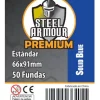 Fundas Steel Armour COLOR (63,5x88mm) PREMIUM Standard (50) Azul - Exterior 66x91mm