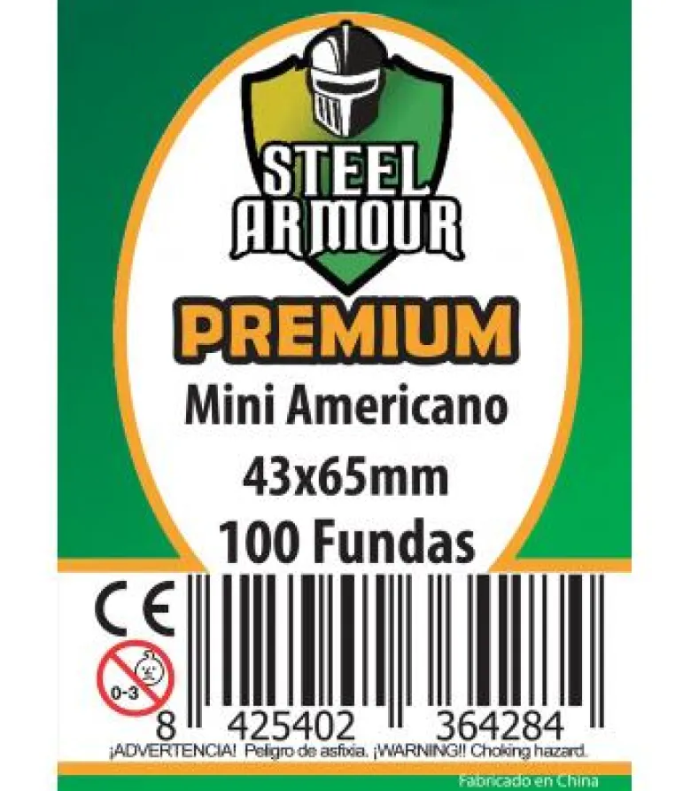 Fundas Steel Armour (41x63mm) PREMIUM Mini Americano (100) - Exterior 43x65mm
