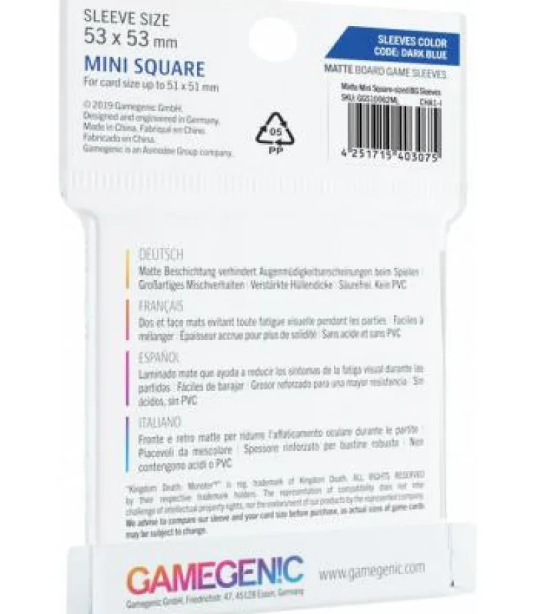 Gamegenic: Matte Mini Square Sleeves 53x53mm (50)