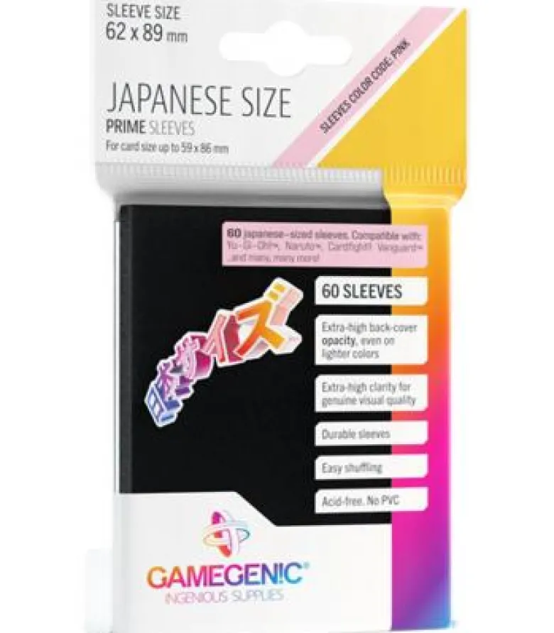 Gamegenic: Prime Japanese Sleeves 62x89mm (60) (Negro)