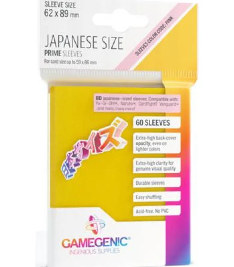 Gamegenic: Prime Japanese Sleeves 62x89mm (60) (Amarillo)