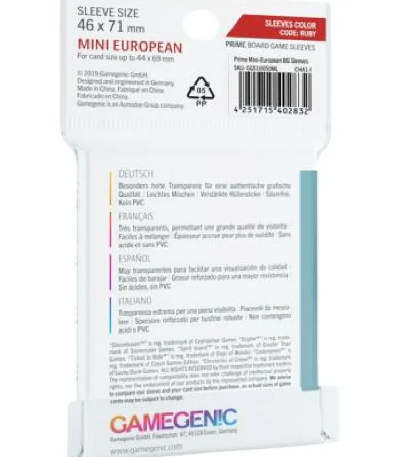 Gamegenic: Prime Mini European-Sized Sleeves 46x71mm (50)