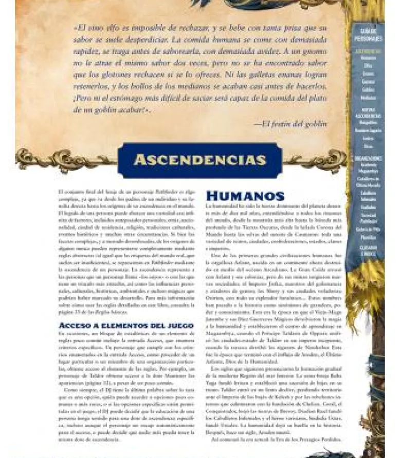 Pathfinder (2ª Edición): Guía de Personajes de los Presagios Perdidos