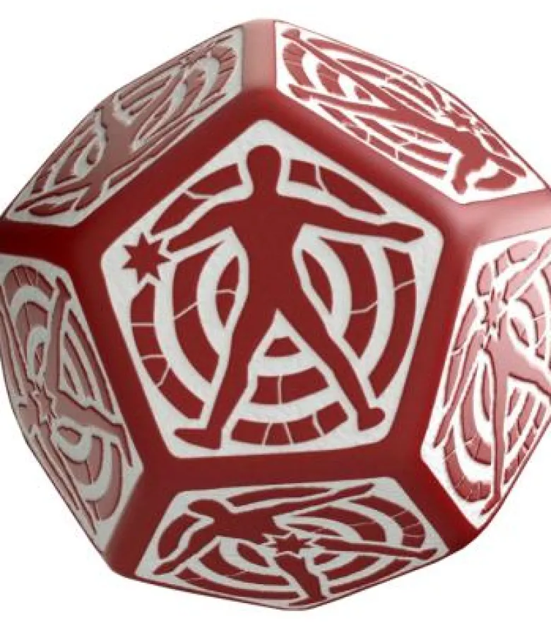 Q-Workshop: D12 Hit Location Dice (Rojo & Blanco)
