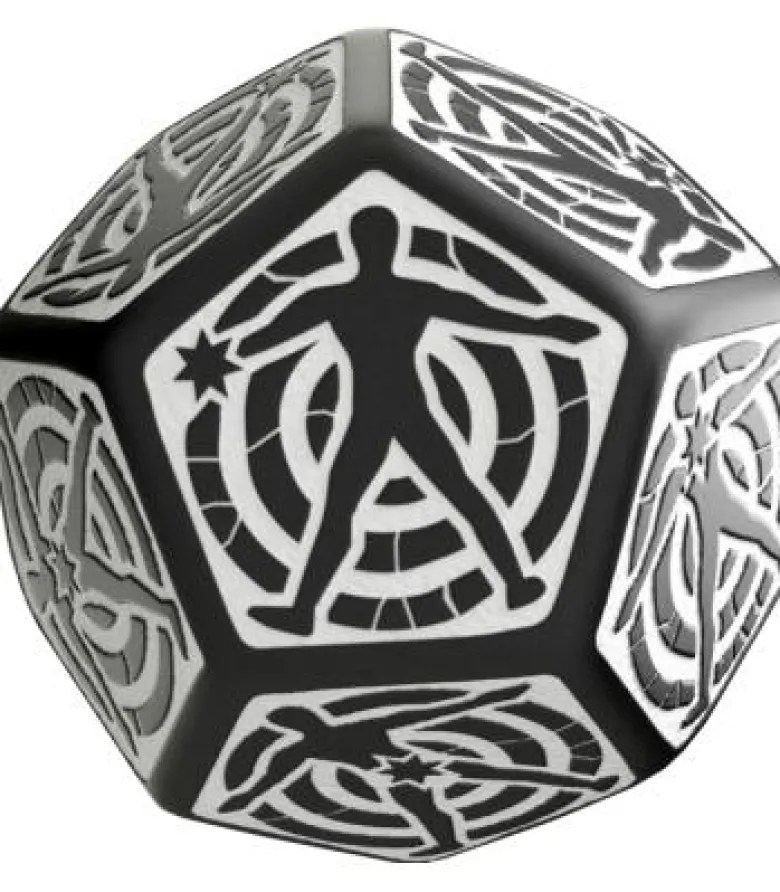 Q-Workshop: D12 Hit Location Dice (Negro & Blanco)