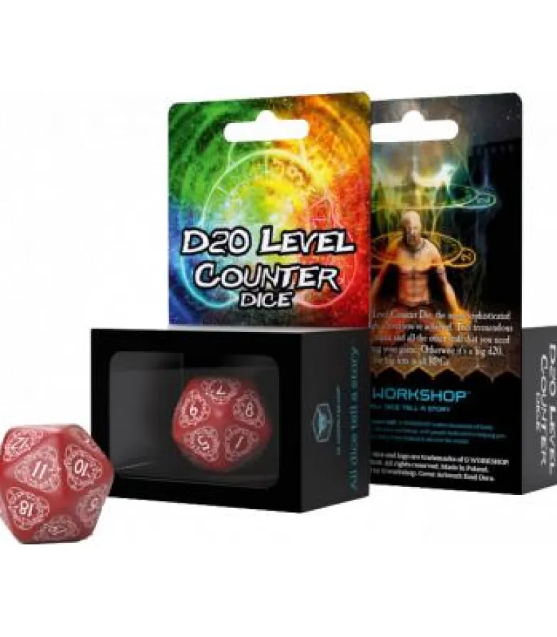 Q-Workshop: D20 Level Counter Dice (Red & White)