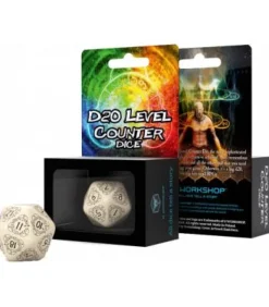 Q-Workshop: D20 Level Counter Dice (Beige & Black)