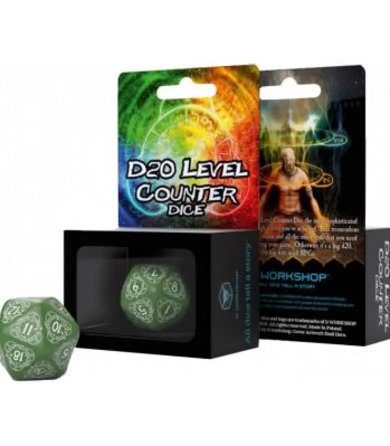 Q-Workshop: D20 Level Counter Dice (Green & White)