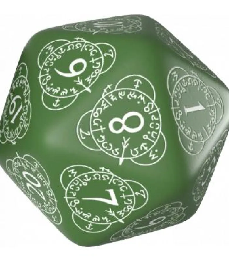 Q-Workshop: D20 Level Counter Dice (Green & White)