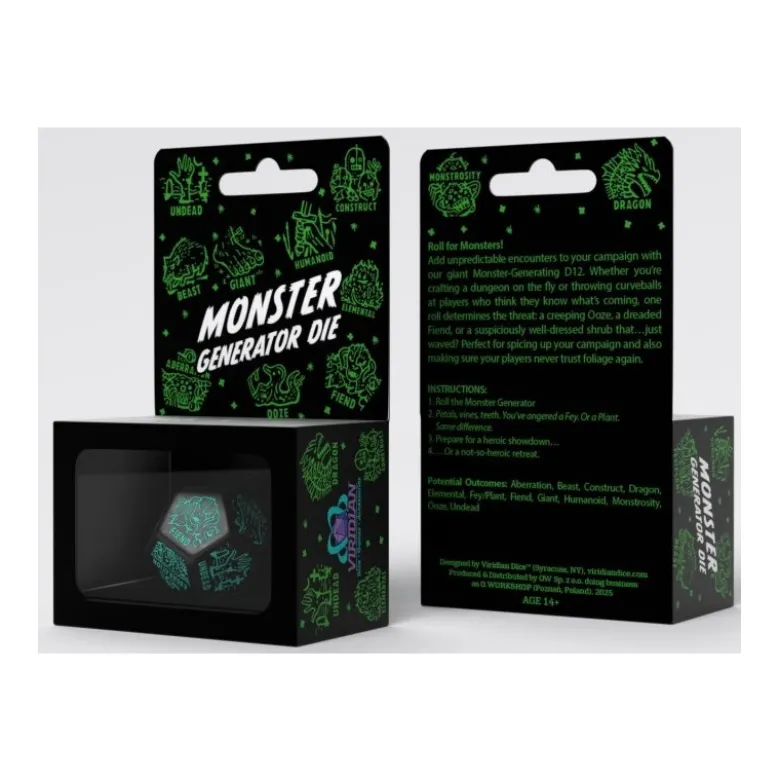 Q-Workshop: Monster Generator Die (Black & Turquise)