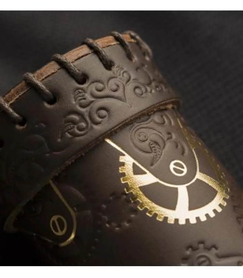 Q-Workshop: Steampunk Dice Cup (Brown & Golden Leather)