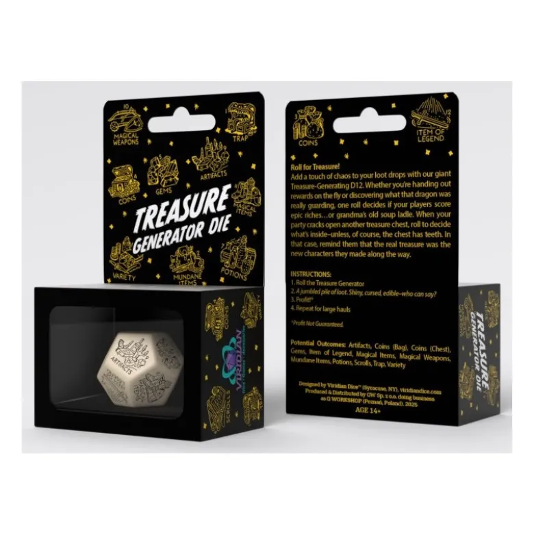 Q-Workshop: Treasure Generator Die (Beige & Black)