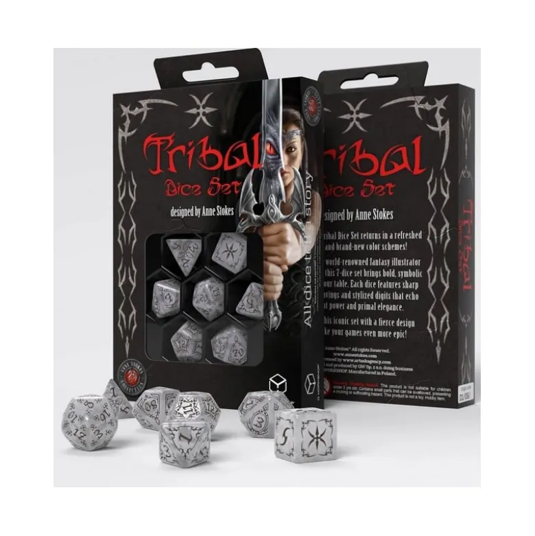 Q-Workshop: Tribal Dice Set (Blue-green & Beige)