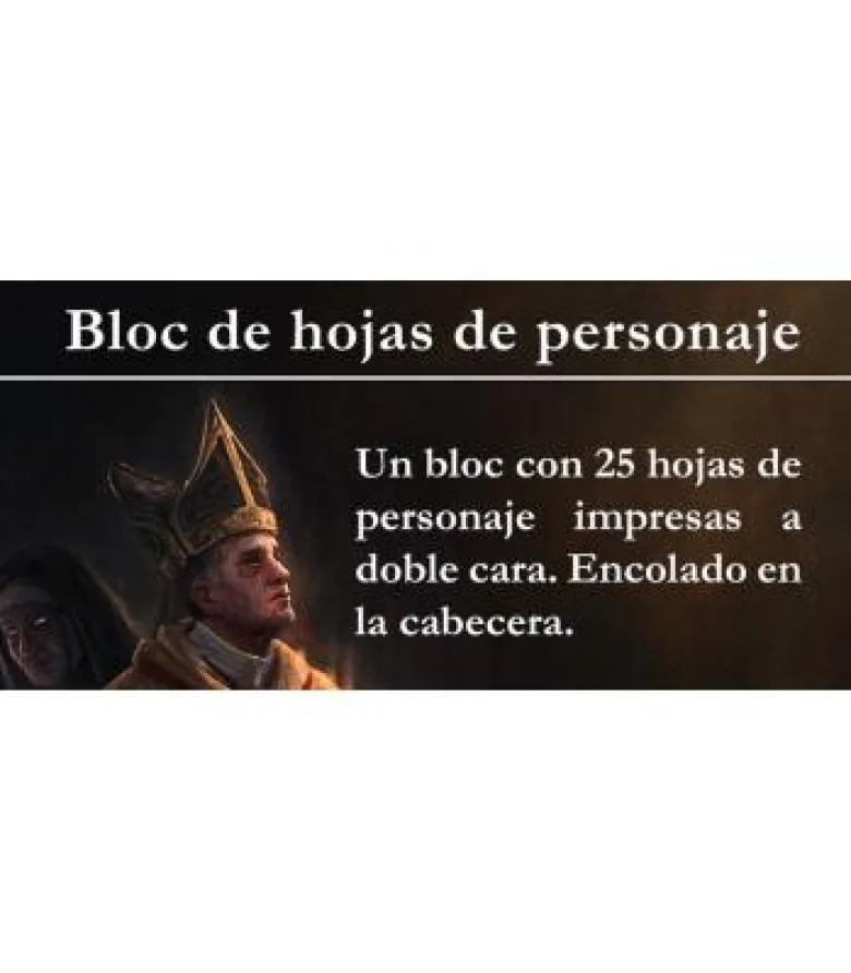Villa y Corte: Bloc de hojas de personaje